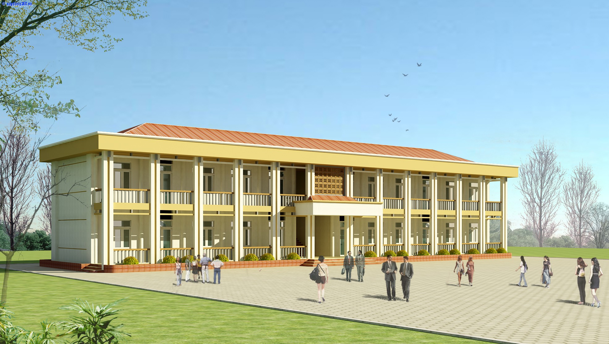 Tranh vẽ ngôi trường của em đẹp