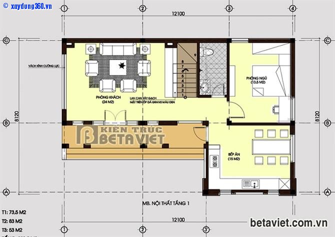 Dwg] Bản Vẽ Biệt Thự Chữ L 8,X15M - Powered By Discuz!
