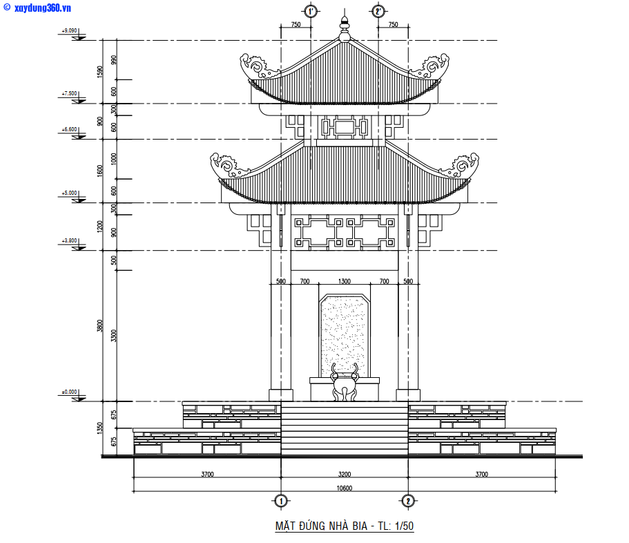 Mặt đưng nhà bia